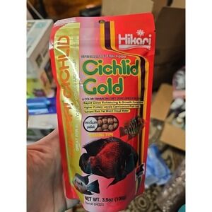 Hikari Cichlid Gold Medium Pellet Specialists' Fish Food NIP 3.5 Oz Floating